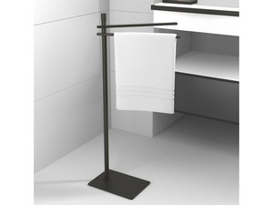 DENISE BATHROOM STAND WITH TOWEL HOLDER BLACK