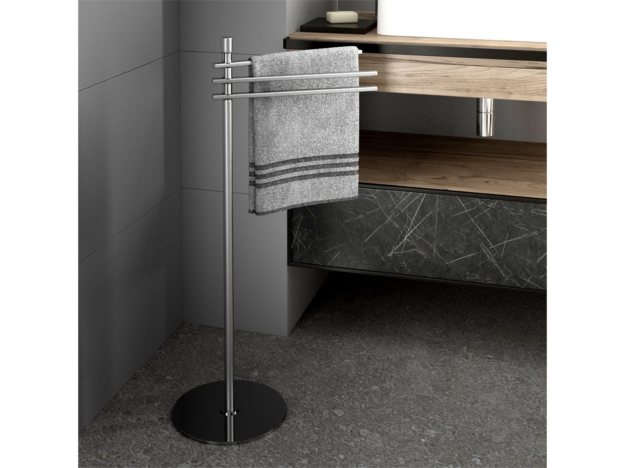 Porta Asciugamano Hoop HP160-33 Cromato - Design Italiano 60x5,3 Cm Con Kit Fissaggio Incluso - 5