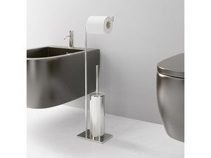 Piantana Bagno Dafne con Porta Rotolo e Porta Scopino Cromo