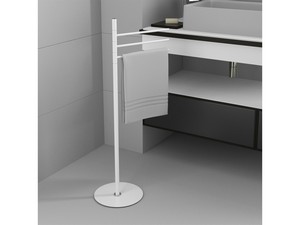 NIVES BATHROOM STAND WITH MATT WHITE TOWEL HOLDER