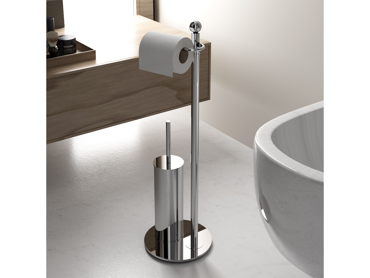 Porta Per Carta Igienica Piantana Bagno Iris Con Porta Rotolo E Porta 