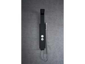 Colonne de douche Mia 2 jets hydro acier inoxydable chrome/noir mat