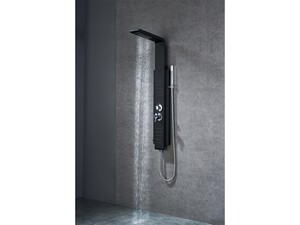 Colonne de douche Mia 2 jets hydro acier inoxydable chrome/noir mat