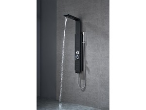Colonne de douche Mia 2 jets hydro acier inoxydable chrome/noir mat