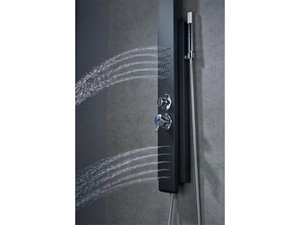 Colonne de douche Mia 2 jets hydro acier inoxydable chrome/noir mat