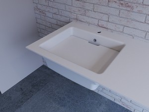 Waschbrett Planke für Waschtrog BONK 46,5x41,5 cm Weiß matt