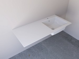 BONK Unitop Sink Basin with Right Bowl 141x63,8 cm Matte White
