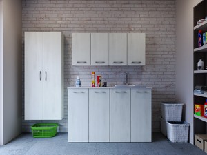 BONK Unitop Sink Basin with Right Bowl 141x63,8 cm Matte White