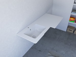 BONK Unitop Sink Basin with Left Bowl 141x51/63,8 cm Matte White