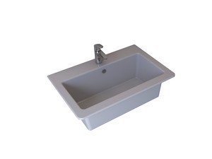 Meuble buanderie BONK 73 cm 2 portes avec lavabo en céramique - Chêne à nœuds