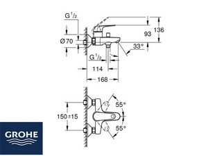 Einhebel- Badewannenarmatur Grohe® Swift Chrom