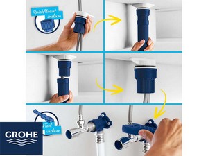 Mitigeur cuisine Grohe® Startloop, bec haut, chromé, avec douchette extractible