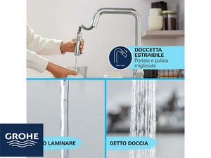 Mitigeur cuisine Grohe® Startloop, bec haut, chromé, avec douchette extractible