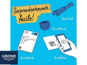 Mitigeur cuisine Grohe® Startloop, bec haut, chromé, avec douchette extractible
