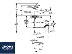Einhebel-Waschtischarmatur Größe S Grohe® Swift Chrom