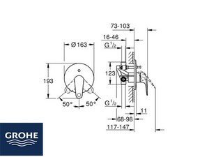 Einhebel-Duscharmatur Grohe® Swift Einbau 2 Wege Chrom