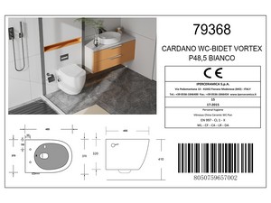 Hänge-Wc/Bidet Cardano Vortex 48,5x37 Weiß