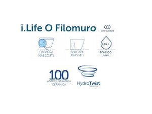 Bidet à poser adossé au mur Ideal Standard® i.Life O blanc brillant