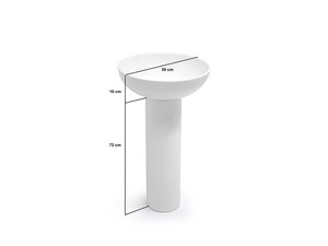 Lavabo avec colonne LE CIOTOLE Ø50xH88 cm céramique blanc brillant