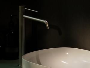 Miscelatore per Lavabo Alto Detroit Senza Scarico Nickel Spazzolato