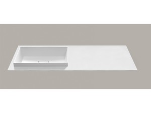 DESK 120 cm bathroom cabinet Matt Avio Blue - handles and washbasin STAR Matt White
