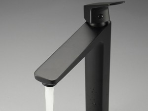 Mitigeur de lavabo haut Blur sans bonde en PVD noir mat