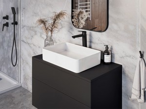 Mitigeur de lavabo haut Blur sans bonde en PVD noir mat