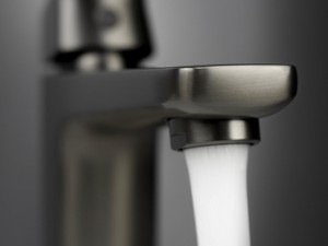 Mitigeur de lavabo Blur sans bonde en PVD titane