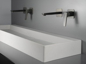 Mitigeur de lavabo mural Blur sans bonde en PVD titane