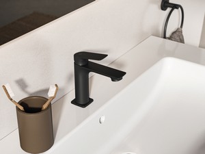 Mitigeur de lavabo Ceralife C monocommande noir soie