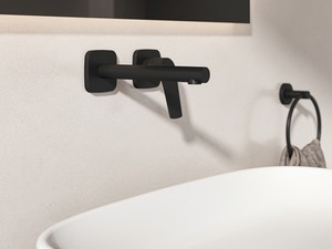 Mitigeur de lavabo mural Ceralife C monocommande noir soie