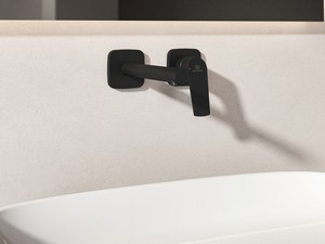 Mitigeur de lavabo mural Ceralife C monocommande noir soie