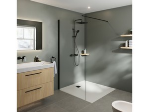 Mitigeur de lavabo mural Ceralife C monocommande noir soie