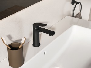 Mitigeur de lavabo Ceralife O monocommande noir soie