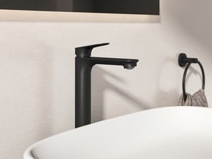 Mitigeur de lavabo haut Ceralife O monocommande noir soie
