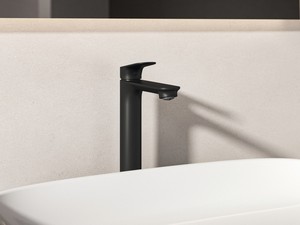 Mitigeur de lavabo haut Ceralife O monocommande noir soie