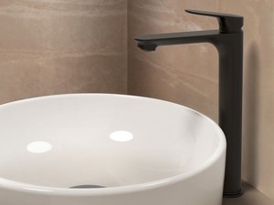 Mitigeur de lavabo haut Ceralife O monocommande noir soie
