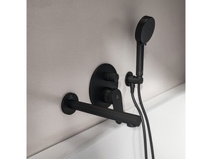 Mitigeur pour baignoire/douche encastré 2 voies Ceralife O noir soie