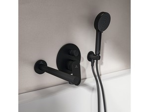 Mitigeur pour baignoire/douche encastré 2 voies Ceralife O noir soie