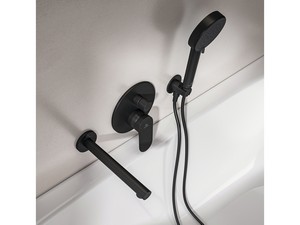 Mitigeur pour baignoire/douche encastré 2 voies Ceralife O noir soie