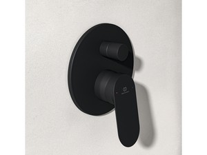 Mitigeur pour baignoire/douche encastré 2 voies Ceralife O noir soie