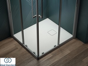 Receveur de douche Ideal Standard® ULTRA FLAT EVO 90x80 H3,5 cm en résine blanc soie mat