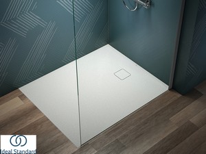 Receveur de douche Ideal Standard® ULTRA FLAT EVO 120x100 H3,5 cm en résine blanc soie mat