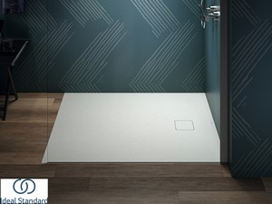 Receveur de douche Ideal Standard® ULTRA FLAT EVO 120x100 H3,5 cm en résine blanc soie mat