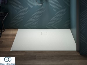 Receveur de douche Ideal Standard® ULTRA FLAT EVO 140x100 H3,5 cm en résine blanc soie mat