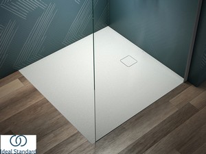 Receveur de douche Ideal Standard® ULTRA FLAT EVO 120x120 H3,5 cm en résine blanc soie mat