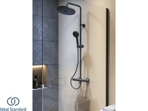Colonne de douche Ideal Standard® Ceratherm T25 New Round avec mitigeur thermostatique noir soie mat