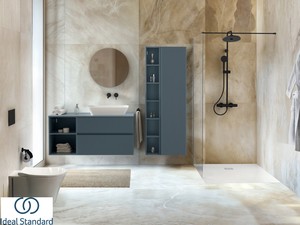 Colonne de douche Ideal Standard® Ceratherm T25 New Round avec mitigeur thermostatique noir soie mat