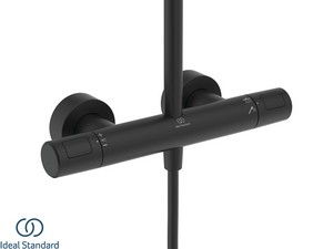 Colonne de douche Ideal Standard® Ceratherm T25 New Round avec mitigeur thermostatique noir soie mat