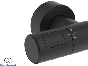 Colonne de douche Ideal Standard® Ceratherm T25 New Round avec mitigeur thermostatique noir soie mat